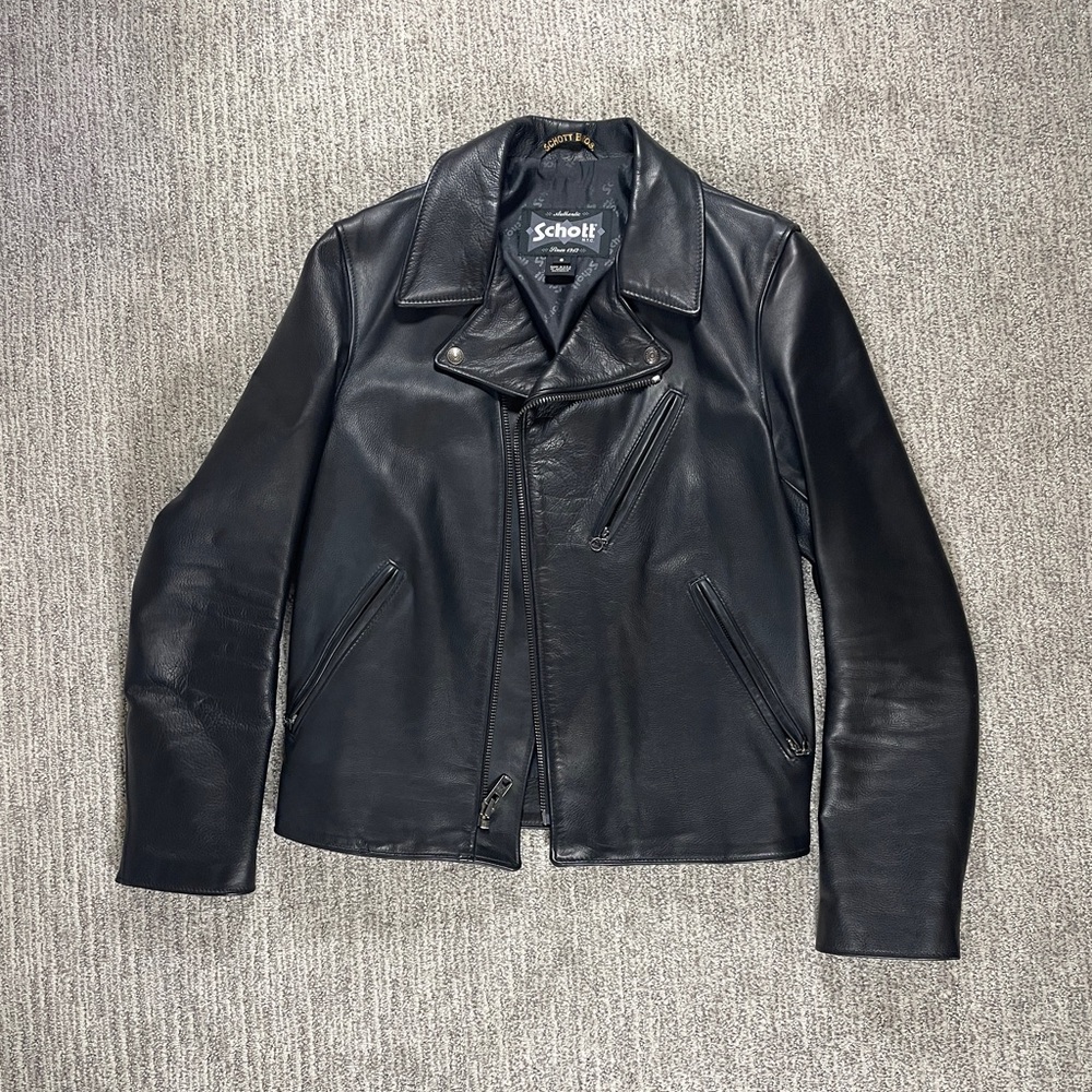 Schott Black Moto Leather Jacket